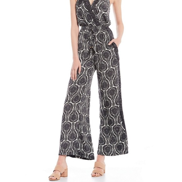 New Elan Cross Front Paisley Print Rayon Jumpsuit - Picture 3 of 3
